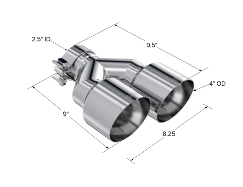 MBRP Exhaust T5178 - 2.5 Inlet Tip. T304 Stainless Steel.