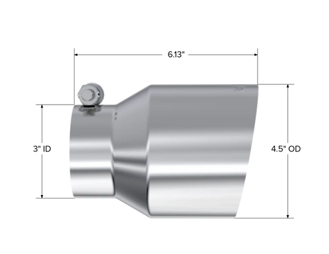 MBRP Exhaust T5180 - 3in. Inlet Tip. T304 Stainless Steel