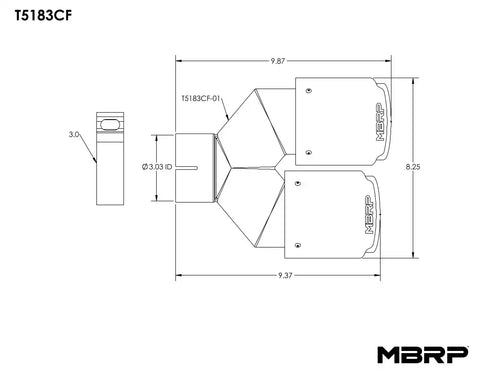 MBRP Exhaust T5183CF - T304 and Carbon Fiber.