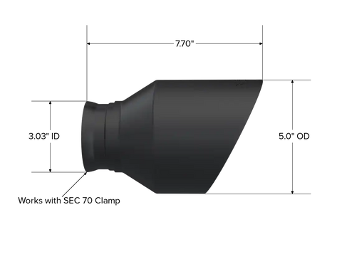 MBRP T5197BLK BLACK-COATED TIPS  3' ID  5' OD OUT