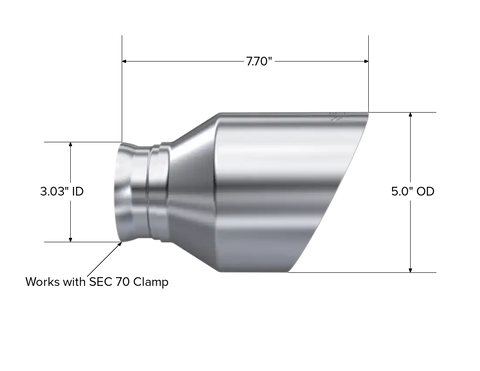 MBRP T5197 T304 STAINLESS STEEL TIPS 3' ID 5