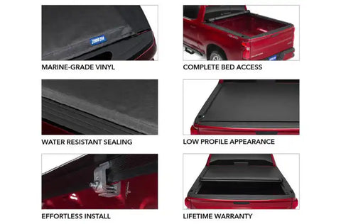 Tonno Pro LR-3095 - Lo-Roll Vinyl Tonneau Cover for 2017-2023 Ford Super Duty 6.10 Ft. Bed