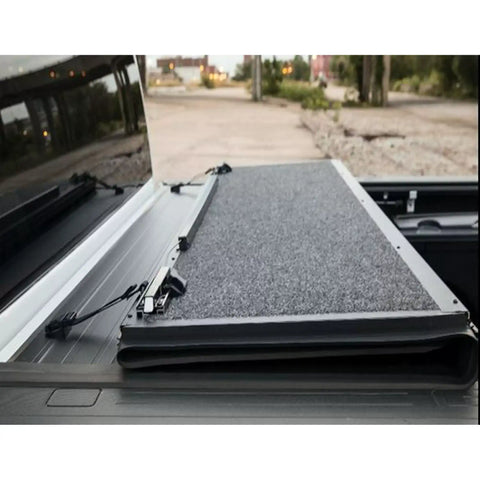 TrailFX TFX5708 - Hard Tri Fold Lockable Black 2022-2024 Toyota Tundra 5.5 Ft