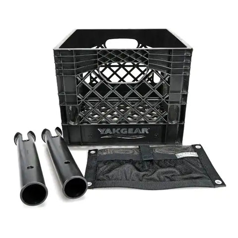Yak Gear 01-0026-01 Kayak Crate 13 Inch x 13 Inch Black Plastic Starter Angler Kit