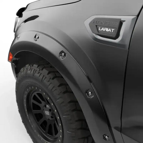 EGR 793554-G1 -19-22 Ford Ranger Painted To Code Shadow Traditional Bolt-On Look Fender Flares Black Set Of 4