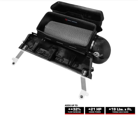aFe 57-10022K 21-23 RAM 1500 TRX Track Series Carbon Fiber Cold Air Intake System w/ Pro 5R Filter