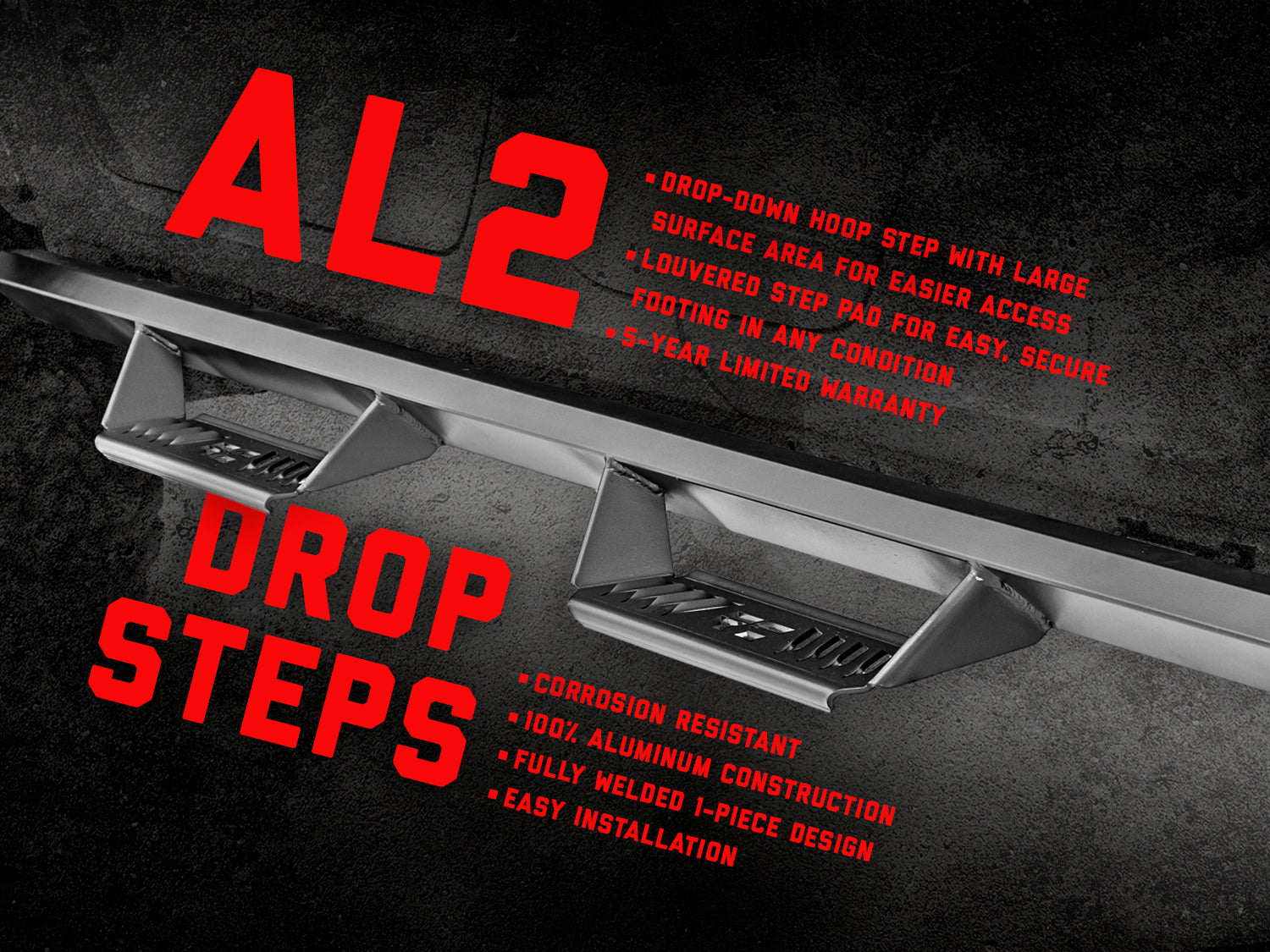AL2 Drop Steps | Crew Cab | Toyota Tundra 2WD/4WD (2007-2021)