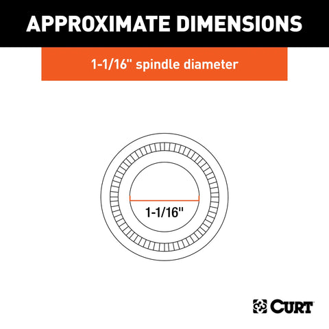 CURT 23211 Replacement Trailer Wheel Bearing Kit, 1-1/16-Inch Inside Diameter