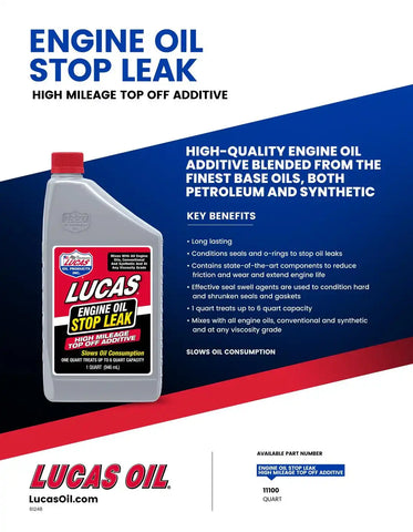 LUCAS OIL 11100 ENGINE OIL STOP LEAK TOP OFF ADDITI