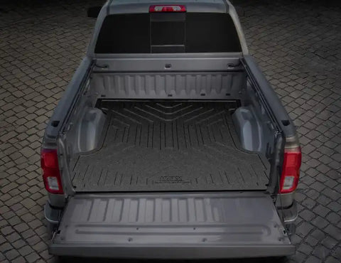 Husky Liner 16010 Bed Mat Direct-Fit Without Raised Edges Black Rubber Tailgate