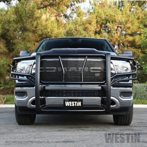 Westin 57-94025 - HDX Winch Mount Grille Guard Steel Black Ram 2500/3500