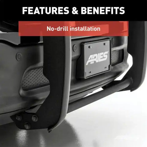 ARIES 2068 - 1-1/2-Inch Black Steel Grille Guard, No-Drill, Select Toyota Tacoma