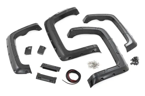 Rough Country A-C11412-GAZ - Pocket Fender Flares Defender Summit White 6-8 ft. Bed