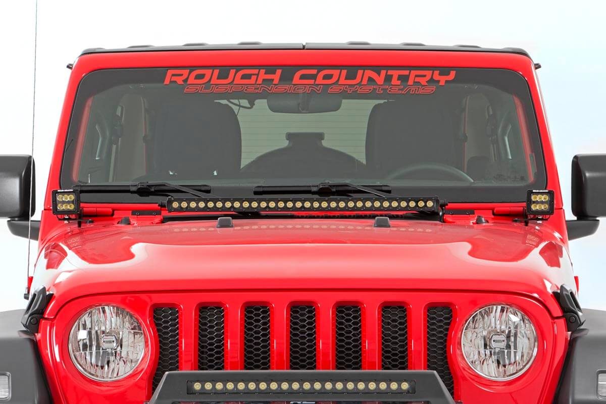 LED Light Kit | Hood Mount | 30" Chrome Single Row | Jeep Gladiator JT/Wrangler JL (18-24)