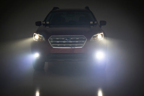 LED Light Kit | Fog Mount | 2" Black Pair | Amber DRL | Subaru Outback (15-19)