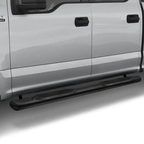 TrailFX A1541B - 4 Inch Oval Straight Powder Coated Black Mild Steel Rocker Panel Mount