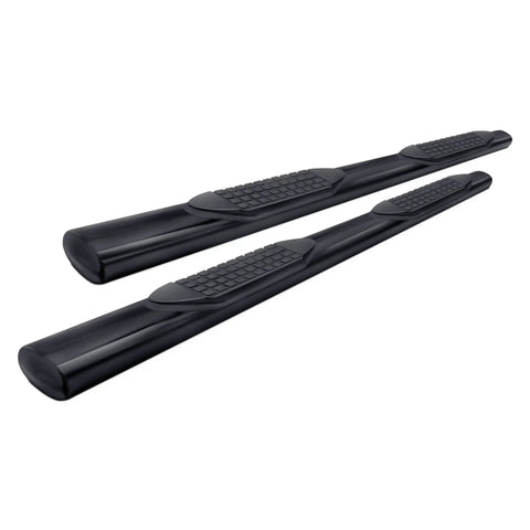 TrailFX A1541B - 4 Inch Oval Straight Powder Coated Black Mild Steel Rocker Panel Mount