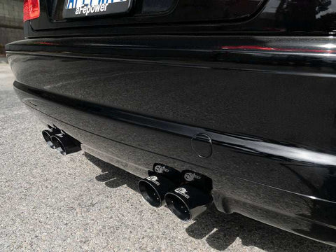 aFe 49-36344-B MACH ForceXP 2.5 IN 304 Stainless Steel Cat-Back Exhaust System w/ Black Tips 01-06 BMW M3 (E46)