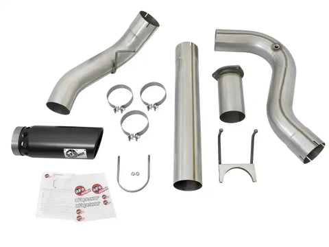aFe 49-03090-B ATLAS 5in DPF-Back Alum Steel Exhaust System w/Black Tip 2017 Ford Diesel Trucks V8-6.7L (td)