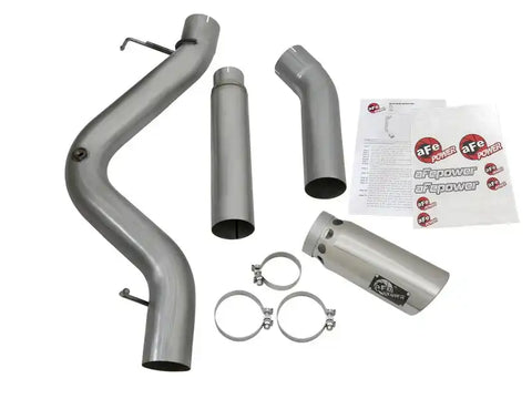 aFe 49-44081-P LARGE Bore HD 5in Exhausts DPF-Back SS w/ Pol Tips 16-17 GM Diesel Truck V8-6.6L (td) LML/L5P