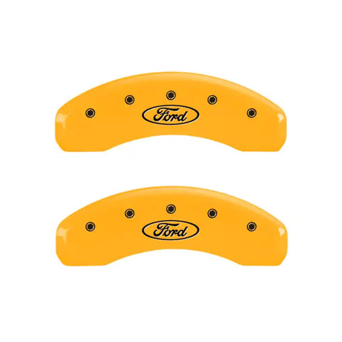 MGP 4 Caliper Covers Engraved Front & Rear Oval Logo/Ford Yellow Finish Black Char 2001 Ford F-150