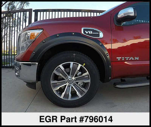 EGR 17-23 Nissan Titan Traditional Bolt-On Look Fender Flareswith Badge Set Of 4