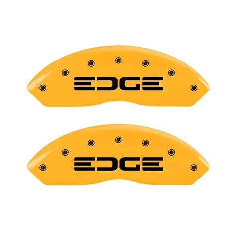 MGP 4 Caliper Covers Engraved Front & Rear Edge Yellow Finish Black Char 2008 Ford Edge