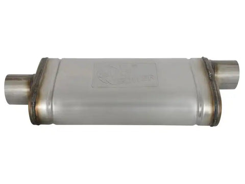 aFe 49M00020 MACHForce XP SS Muffler 3in Center Inlet / Offset Outlet 18in L x 9in W x4in H Body