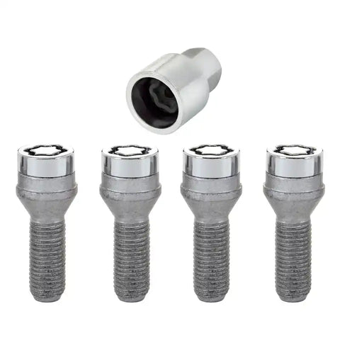 McGard Wheel Lock Bolt Set - 4pk. (Cone Seat) M14X1.5 / 19mm Hex 31.0mm Shank Length Chrome