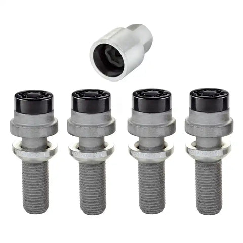 McGard Wheel Lock Bolt Set - 4pk. (Radius Seat) M14X1.5 / 19mm Hex 35.4mm Shank Length Black