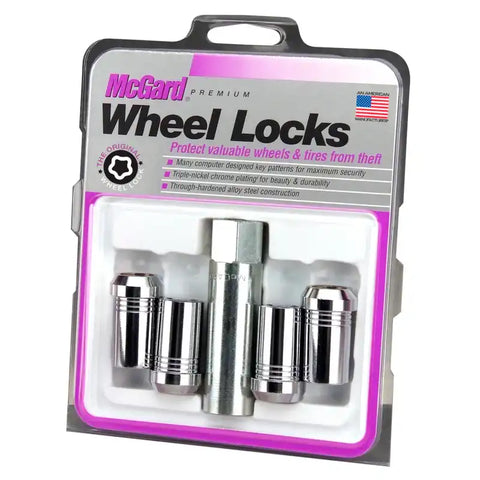 McGard Wheel Lock Nut Set - 4pk. (Tuner / Cone Seat) 1/2-20 13/16 Hex 1.60in. Length Chrome