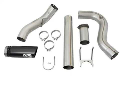 aFe 49-03090-B ATLAS 5in DPF-Back Alum Steel Exhaust System w/Black Tip 2017 Ford Diesel Trucks V8-6.7L (td)