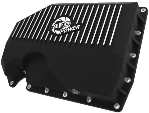 aFe 46-71240B 05-19 VW 1.8L/2.0L w/o Oil Sensor Engine Pan Black POWER Street Series w/ Machined Fins