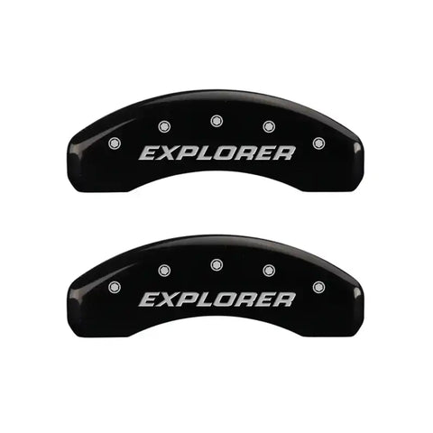 MGP 4 Caliper Covers Engraved Front & Rear Explorer/2011 Black Finish Silver Char 2010 Ford Explorer