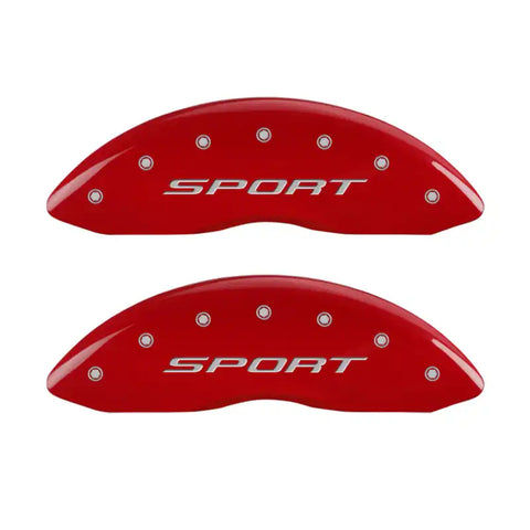 MGP 4 Caliper Covers Engraved front & Rear 2015/Sport Red finish silver ch