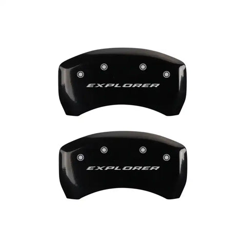 MGP 4 Caliper Covers Engraved Front & Rear Explorer Black finish silver ch