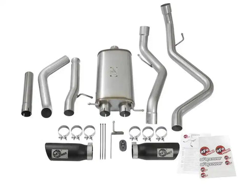 aFe 49-44071-B MACH Force-Xp 3in CB SS Dual Exhaust w/Black Tips 09-16 GM Silverado/Sierra 4.3L/4.8L/5.3L