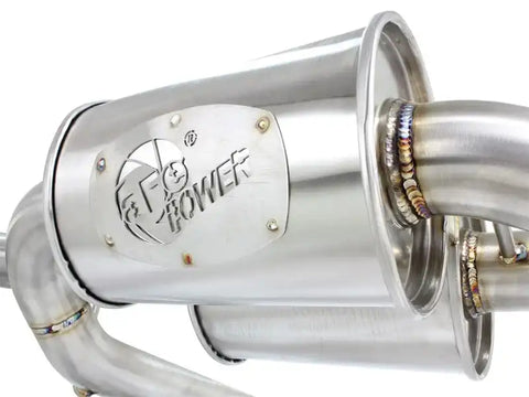 aFe 49-36326-B MACHForce XP SS-304 Black Tip 2.5in Dia Cat Back Exhaust 12-14 BMW 335i (F30) 3.0L (t)