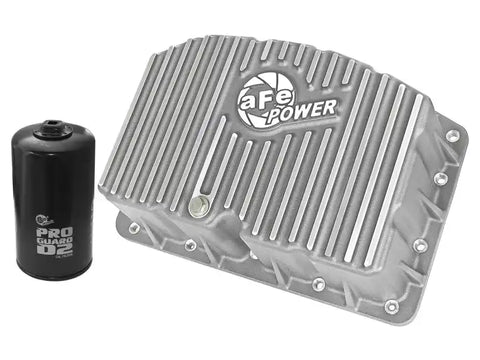 aFe 46-70320 Street Series Engine Oil Pan Raw w/ Machined Fins 11-17 Ford Powerstroke V8-6.7L (td)