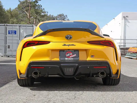 aFe 49-36050-C POWER Takeda 2021 Toyota Supra 2.0L (t) 2.5in-3in 304 SS CB Exhaust w/ Carbon Tips
