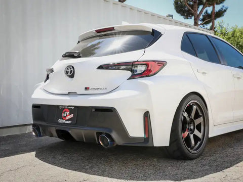 aFe 49-36067-L 23-24 Toyota GR Corolla L3 1.6L (t) Gemini XV 3in to 2-1/2in Cat Back Exhaust w/ Blue Flame Tips