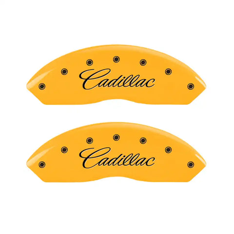 MGP 4 Caliper Covers Engraved Front Cadillac Rear XLR Yellow Finish Black Char 2004 Cadillac CTS