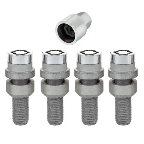 McGard Wheel Lock Bolt Set - 4pk. (Radius Seat) M14X1.5 / 17mm Hex 28.2mm Shank Length Chrome