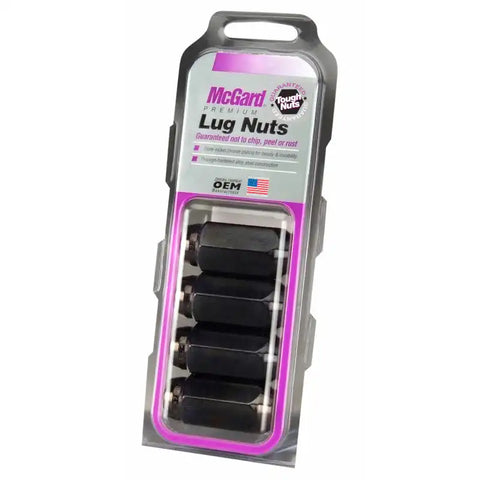 McGard Hex Lug Nut (Cone Seat) M14X1.5 / 13/16 1.945in. Length (4-Pack) - Black