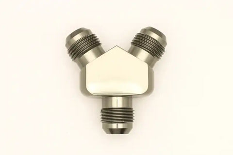 DeatschWerks 10AN Male Flare + 10AN Male Flare To 10AN Male Flare Y-Block Fitting