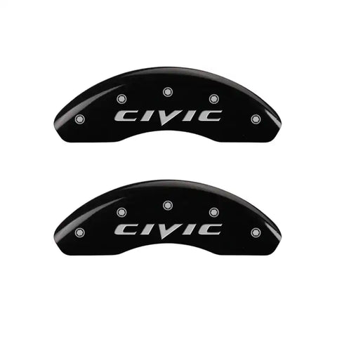 MGP 4 Caliper Covers Engraved Front & Rear Honda Black finish silver ch