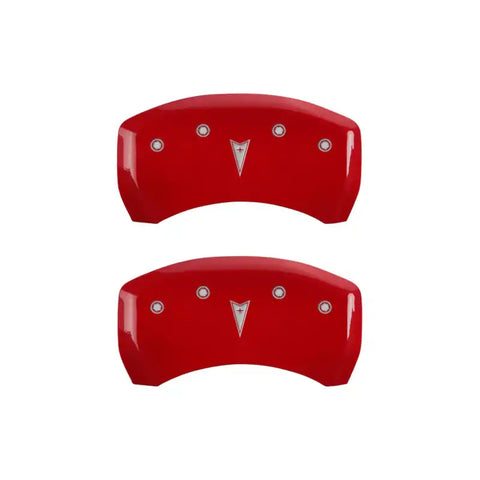 MGP 4 Caliper Covers Engraved Front Pontiac Rear Arrow Red Finish Silver Char 2007 Pontiac Solstice