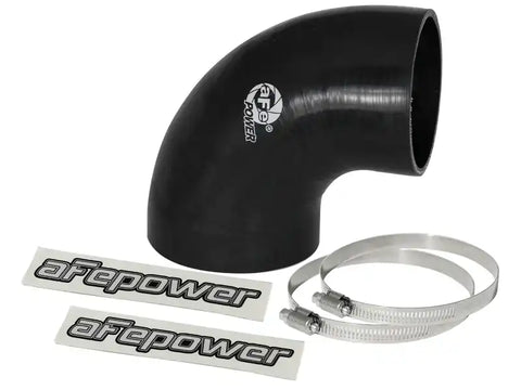aFe 59-00065 Magnum FORCE CAI Univ. Silicone Reducing Coupler (4in. to 3.5in. ID) 90Deg. Elbow - Black