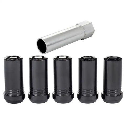 McGard Wheel Lock Nut Set - 5pk. (Tuner / Cone Seat) 1/2-20 13/16 Hex 1.60in. Length Black
