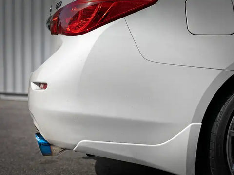aFe 49-36132NM-L Takeda 2.5in 304 SS Cat-Back Exhaust System w/ Blue Flame Tips 16-18 Infiniti Q50 V6-3.0L (tt)
